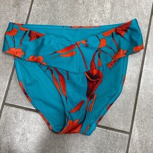 Ted Baker Teal and Orange Floral Bikini Bottom
